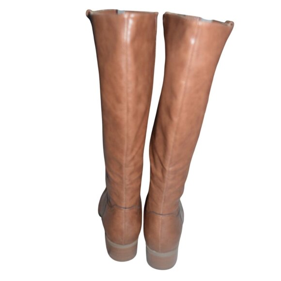 New Torrid Camel Brown Faux Leather Wide Calf Riding Boots Women's Size 10W Boho - Picture 4 of 6